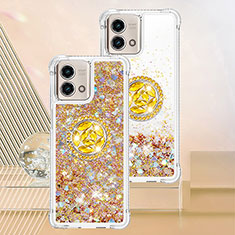 Funda Silicona Carcasa Goma Bling-Bling con Anillo de dedo Soporte YB1 para Motorola Moto G Stylus (2023) 5G Oro