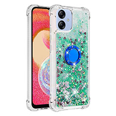 Funda Silicona Carcasa Goma Bling-Bling con Anillo de dedo Soporte YB1 para Samsung Galaxy A04 4G Verde