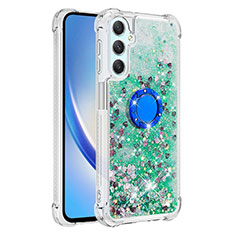 Funda Silicona Carcasa Goma Bling-Bling con Anillo de dedo Soporte YB1 para Samsung Galaxy A24 4G Verde