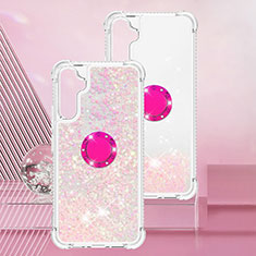 Funda Silicona Carcasa Goma Bling-Bling con Anillo de dedo Soporte YB1 para Samsung Galaxy A34 5G Rosa