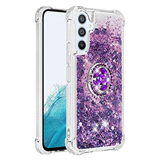 Funda Silicona Carcasa Goma Bling-Bling con Anillo de dedo Soporte YB1 para Samsung Galaxy A54 5G Morado