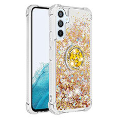 Funda Silicona Carcasa Goma Bling-Bling con Anillo de dedo Soporte YB1 para Samsung Galaxy Quantum4 5G Oro