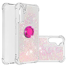 Funda Silicona Carcasa Goma Bling-Bling con Anillo de dedo Soporte YB1 para Samsung Galaxy Quantum4 5G Rosa