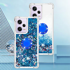 Funda Silicona Carcasa Goma Bling-Bling con Anillo de dedo Soporte YB1 para Xiaomi Redmi Note 12 Pro 5G Azul