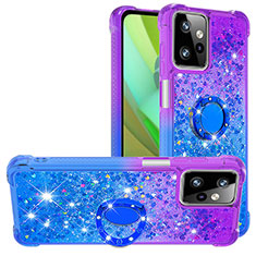 Funda Silicona Carcasa Goma Bling-Bling con Anillo de dedo Soporte YB2 para Motorola Moto G Power 5G (2023) Morado