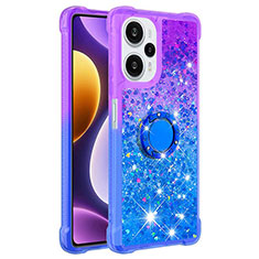 Funda Silicona Carcasa Goma Bling-Bling con Anillo de dedo Soporte YB2 para Xiaomi Redmi Note 12 Turbo 5G Morado