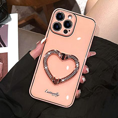 Funda Silicona Carcasa Goma Bling-Bling JL1 para Apple iPhone 14 Pro Max Oro Rosa