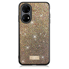 Funda Silicona Carcasa Goma Bling-Bling LD1 para Huawei P50 Marron