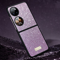 Funda Silicona Carcasa Goma Bling-Bling LD1 para Huawei P60 Pocket Morado