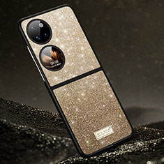 Funda Silicona Carcasa Goma Bling-Bling LD1 para Huawei P60 Pocket Oro