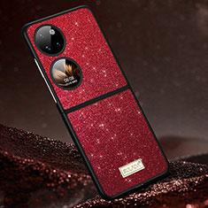 Funda Silicona Carcasa Goma Bling-Bling LD1 para Huawei P60 Pocket Rojo