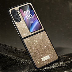 Funda Silicona Carcasa Goma Bling-Bling LD1 para Oppo Find N2 Flip 5G Oro