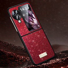 Funda Silicona Carcasa Goma Bling-Bling LD1 para Oppo Find N3 Flip 5G Rojo