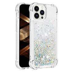 Funda Silicona Carcasa Goma Bling-Bling S01 para Apple iPhone 14 Pro Azul Claro