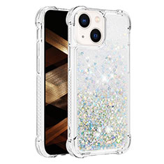 Funda Silicona Carcasa Goma Bling-Bling S01 para Apple iPhone 15 Plus Azul Claro