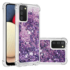 Funda Silicona Carcasa Goma Bling-Bling S01 para Samsung Galaxy A03s Morado