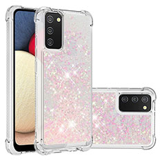 Funda Silicona Carcasa Goma Bling-Bling S01 para Samsung Galaxy A03s Rosa