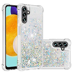 Funda Silicona Carcasa Goma Bling-Bling S01 para Samsung Galaxy A04s Plata