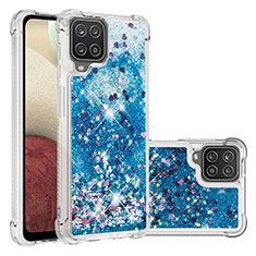 Funda Silicona Carcasa Goma Bling-Bling S01 para Samsung Galaxy A12 Azul