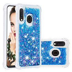 Funda Silicona Carcasa Goma Bling-Bling S01 para Samsung Galaxy A20e Azul