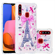 Funda Silicona Carcasa Goma Bling-Bling S01 para Samsung Galaxy A20s Rosa