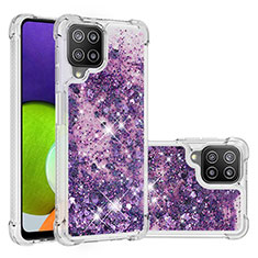 Funda Silicona Carcasa Goma Bling-Bling S01 para Samsung Galaxy A22 4G Morado