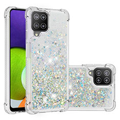 Funda Silicona Carcasa Goma Bling-Bling S01 para Samsung Galaxy A22 4G Plata