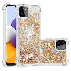 Funda Silicona Carcasa Goma Bling-Bling S01 para Samsung Galaxy A22s 5G Oro