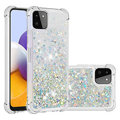 Funda Silicona Carcasa Goma Bling-Bling S01 para Samsung Galaxy A22s 5G Plata