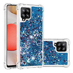 Funda Silicona Carcasa Goma Bling-Bling S01 para Samsung Galaxy A42 5G Azul