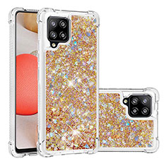 Funda Silicona Carcasa Goma Bling-Bling S01 para Samsung Galaxy A42 5G Oro