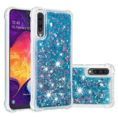 Funda Silicona Carcasa Goma Bling-Bling S01 para Samsung Galaxy A50 Azul