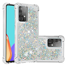 Funda Silicona Carcasa Goma Bling-Bling S01 para Samsung Galaxy A52 5G Plata