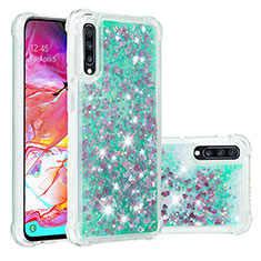 Funda Silicona Carcasa Goma Bling-Bling S01 para Samsung Galaxy A70S Verde