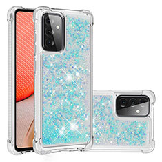 Funda Silicona Carcasa Goma Bling-Bling S01 para Samsung Galaxy A72 4G Azul Cielo