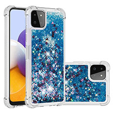 Funda Silicona Carcasa Goma Bling-Bling S01 para Samsung Galaxy F42 5G Azul