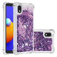 Funda Silicona Carcasa Goma Bling-Bling S01 para Samsung Galaxy M01 Core Morado