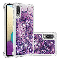 Funda Silicona Carcasa Goma Bling-Bling S01 para Samsung Galaxy M02 Morado