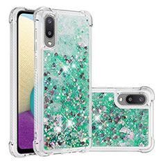 Funda Silicona Carcasa Goma Bling-Bling S01 para Samsung Galaxy M02 Verde