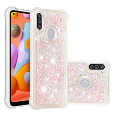 Funda Silicona Carcasa Goma Bling-Bling S01 para Samsung Galaxy M11 Rosa