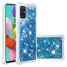 Funda Silicona Carcasa Goma Bling-Bling S01 para Samsung Galaxy M40S Azul