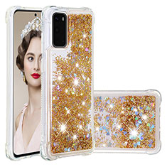 Funda Silicona Carcasa Goma Bling-Bling S01 para Samsung Galaxy S20 5G Oro