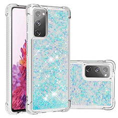 Funda Silicona Carcasa Goma Bling-Bling S01 para Samsung Galaxy S20 Lite 5G Azul Cielo