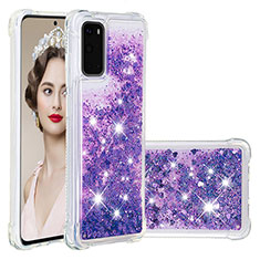 Funda Silicona Carcasa Goma Bling-Bling S01 para Samsung Galaxy S20 Morado