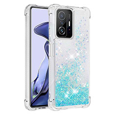 Funda Silicona Carcasa Goma Bling-Bling S01 para Xiaomi Mi 11T Pro 5G Azul Cielo