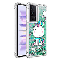 Funda Silicona Carcasa Goma Bling-Bling S01 para Xiaomi Poco F5 Pro 5G Verde