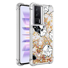 Funda Silicona Carcasa Goma Bling-Bling S01 para Xiaomi Redmi K60 5G Oro