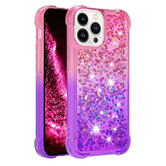 Funda Silicona Carcasa Goma Bling-Bling S02 para Apple iPhone 16 Pro Rosa Roja