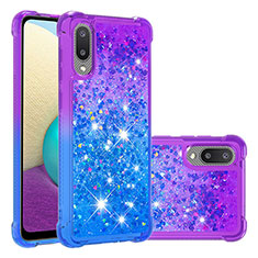 Funda Silicona Carcasa Goma Bling-Bling S02 para Samsung Galaxy A02 Morado