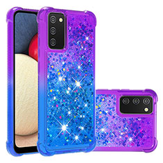 Funda Silicona Carcasa Goma Bling-Bling S02 para Samsung Galaxy A02s Morado